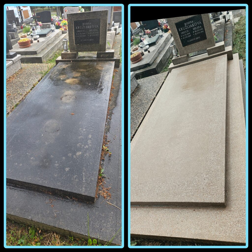 Vyčistené hrobové miesto